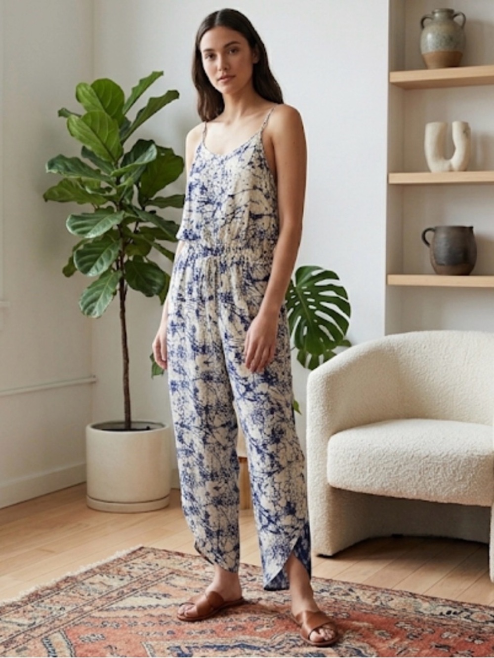 ✨ RARE DEADSTOCK ✨ TRYB 212 100% Silk Batik Jumpsuit